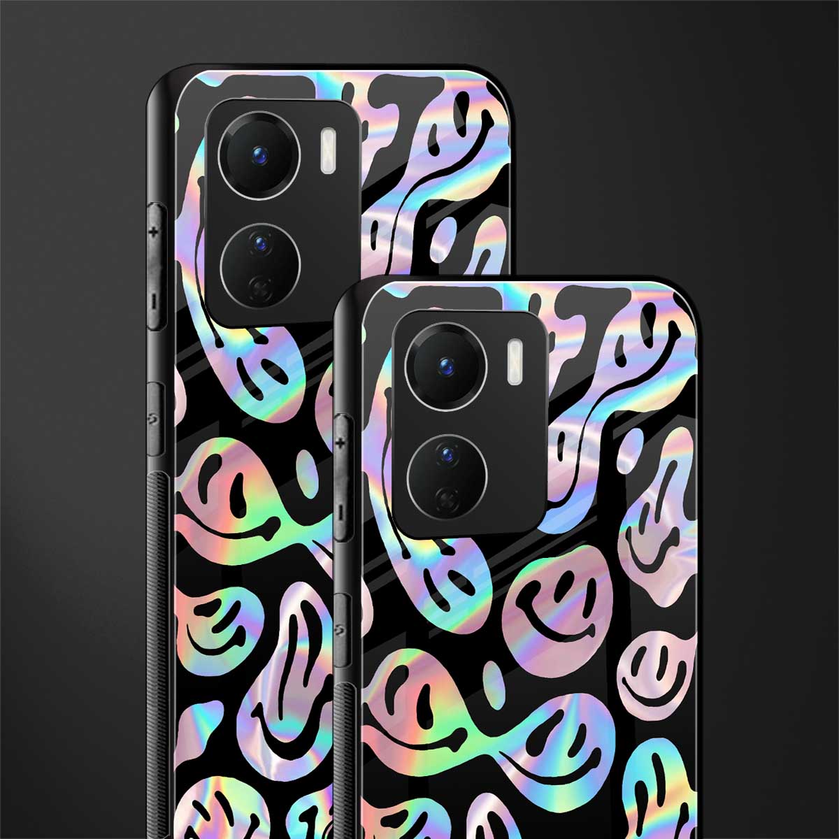 acid smiles chromatic edition back phone cover | glass case for vivo y16