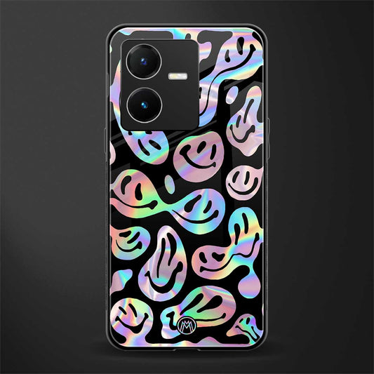 acid smiles chromatic edition back phone cover | glass case for vivo y22
