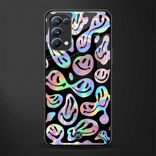 acid smiles chromatic edition back phone cover | glass case for oppo reno 5