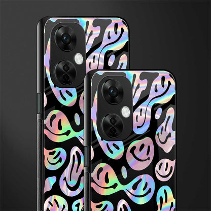acid smiles chromatic edition back phone cover | glass case for oneplus nord ce 3 lite