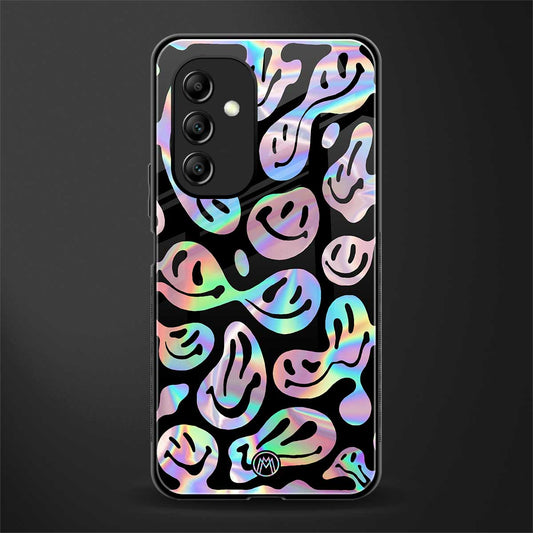 acid smiles chromatic edition back phone cover | glass case for samsung galaxy a14 5g