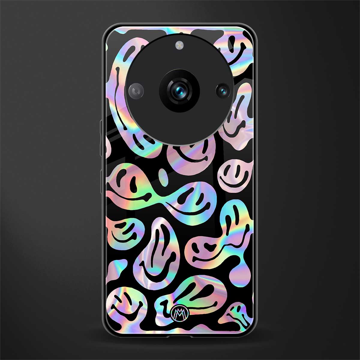 acid smiles chromatic edition back phone cover | glass case for realme 11 pro 5g