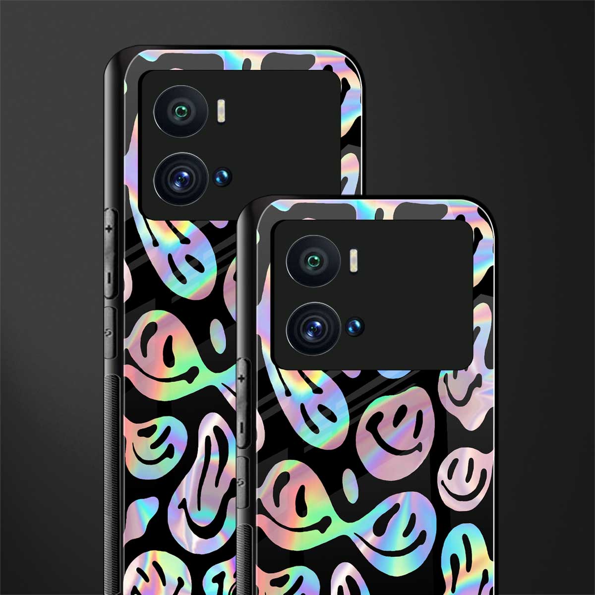 acid smiles chromatic edition back phone cover | glass case for iQOO 9 Pro
