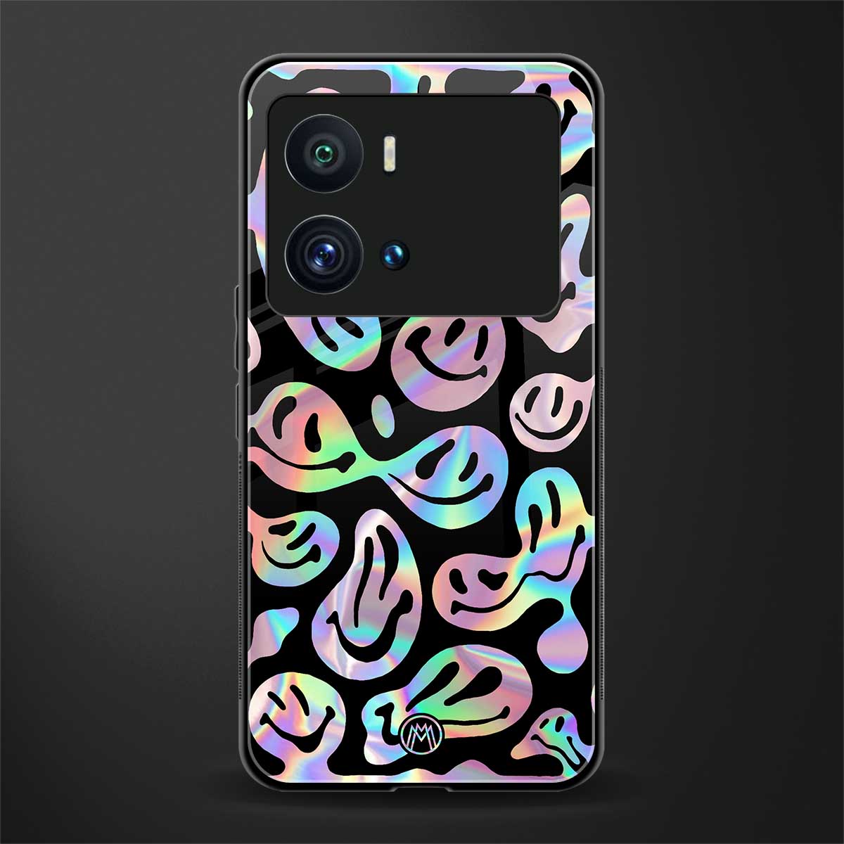 acid smiles chromatic edition back phone cover | glass case for iQOO 9 Pro