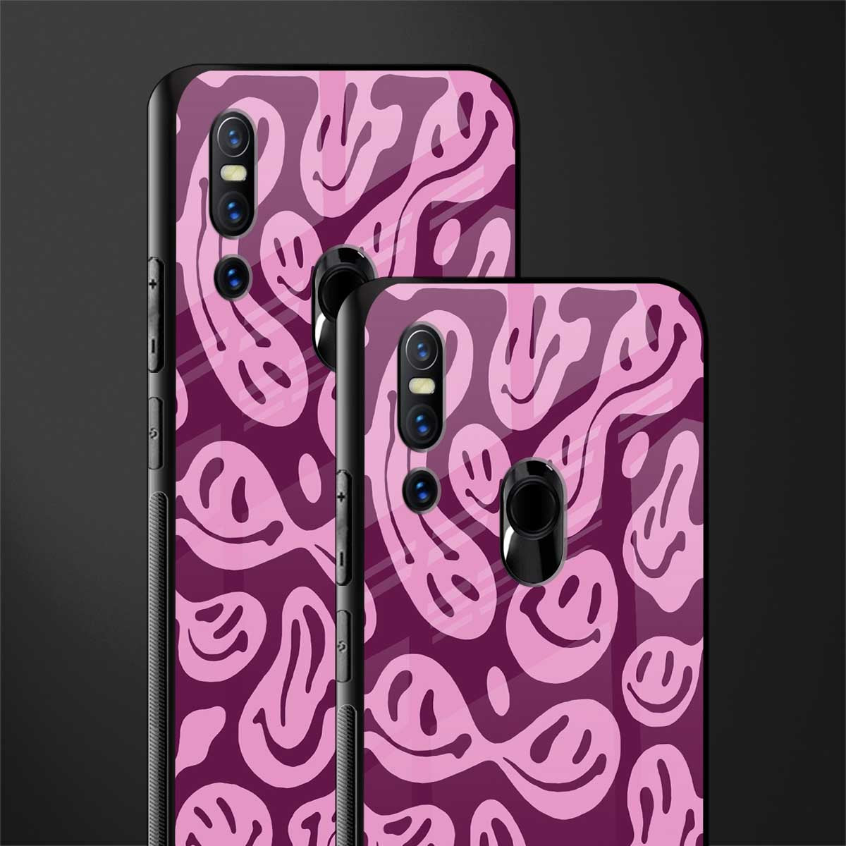 acid smiles grape edition glass case for vivo v15 image-2