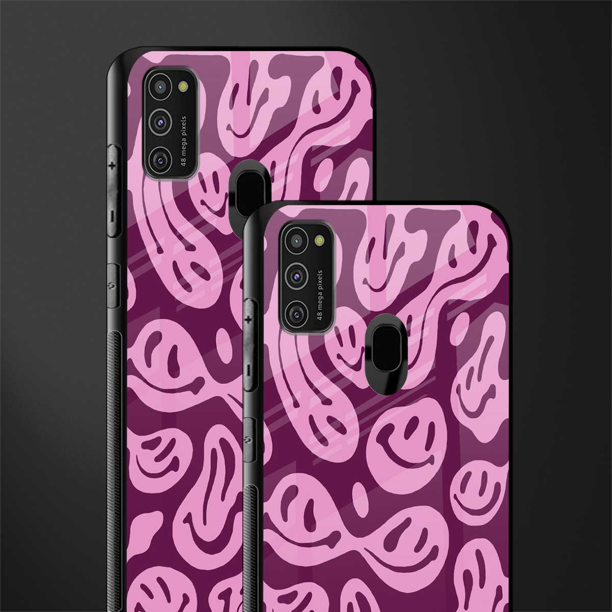 acid smiles grape edition glass case for samsung galaxy m21 image-2
