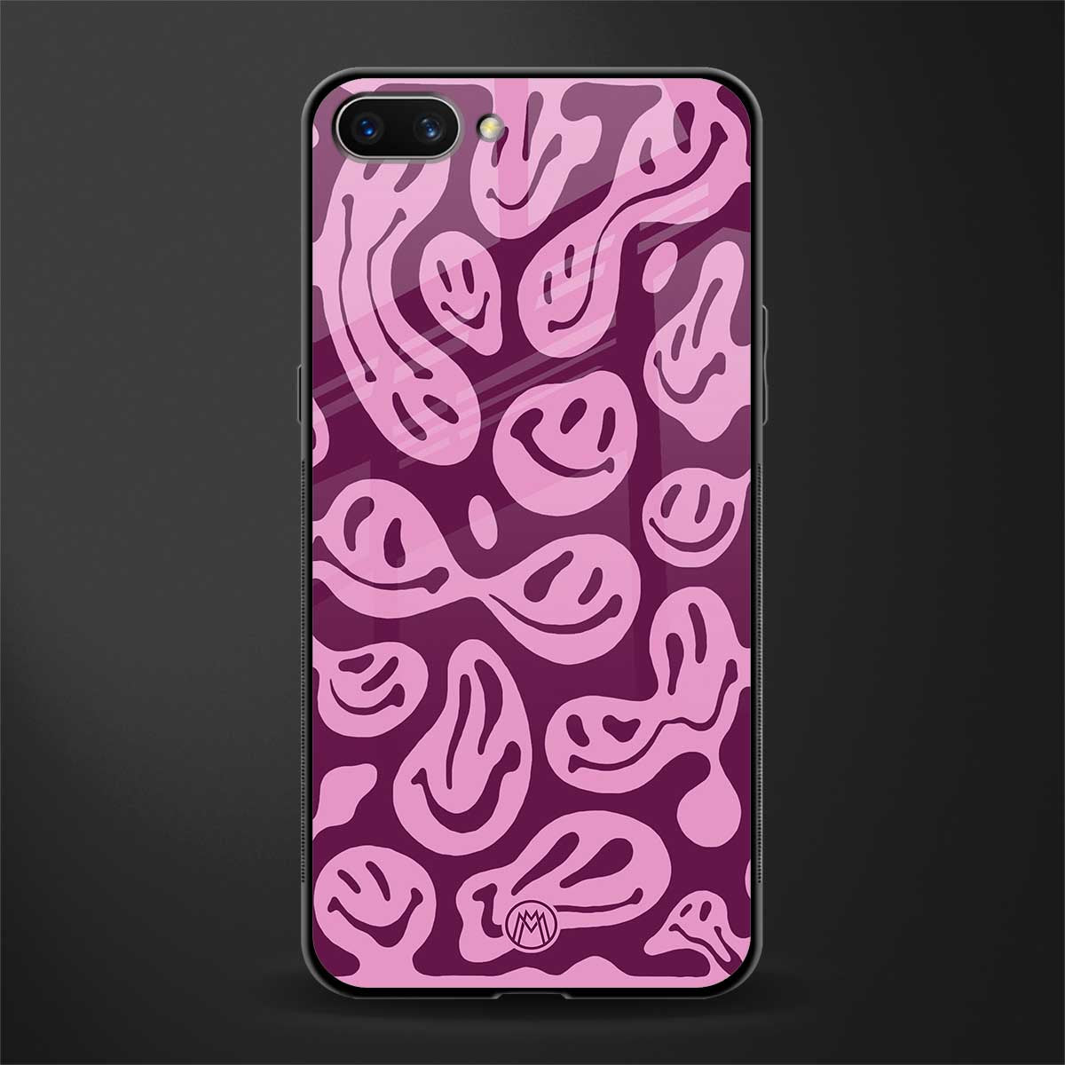acid smiles grape edition glass case for realme c1 image