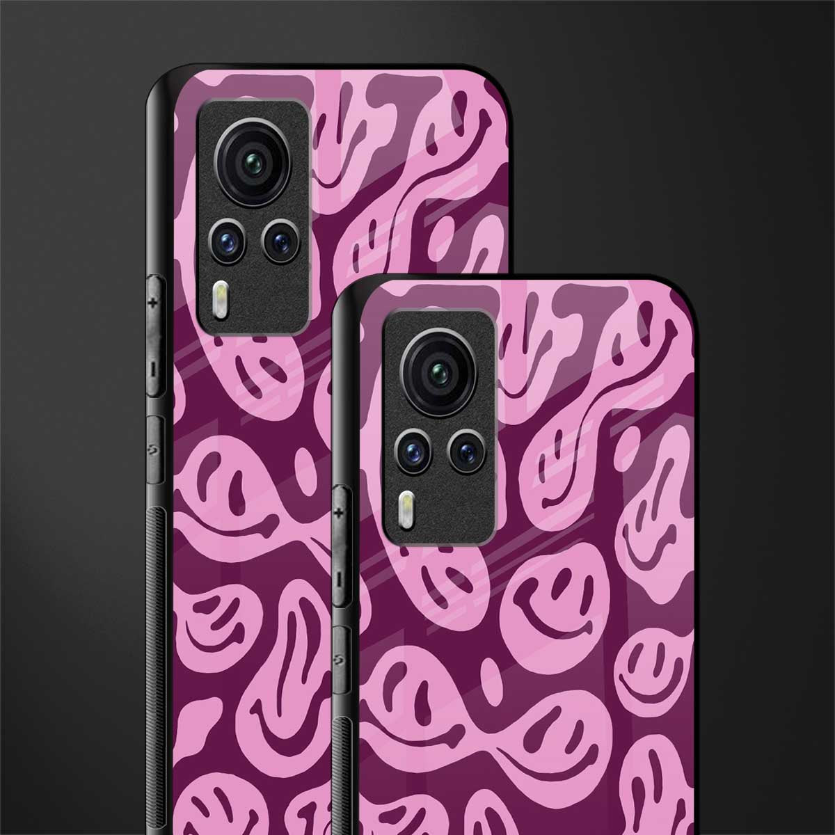 acid smiles grape edition glass case for vivo x60 pro image-2