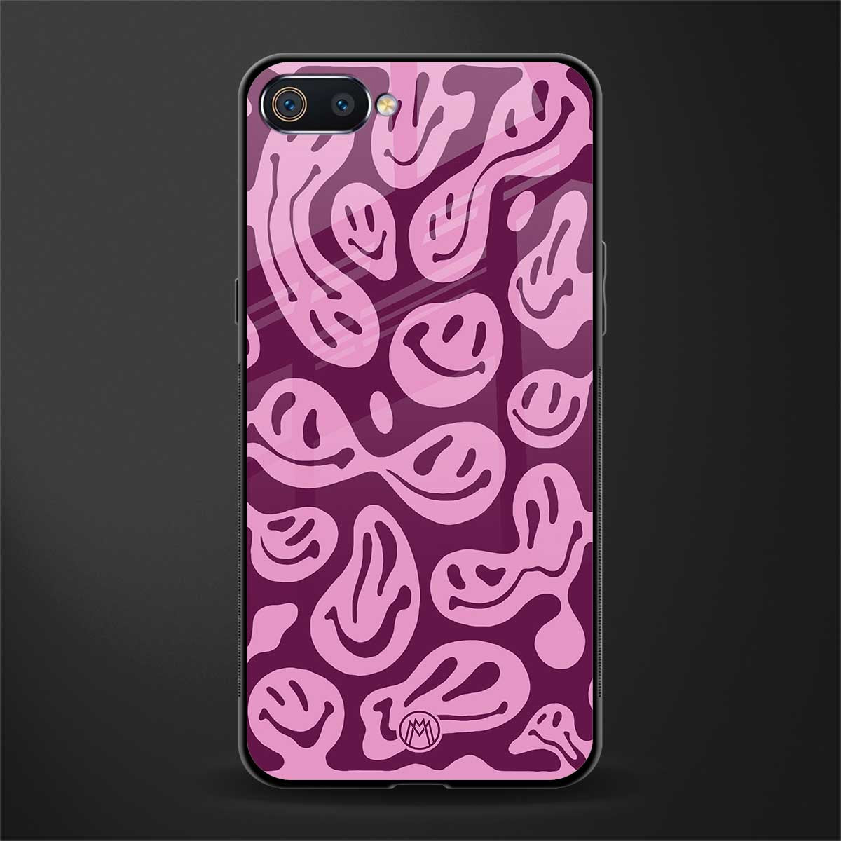 acid smiles grape edition glass case for realme c2 image