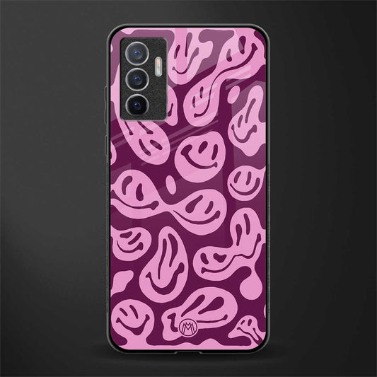 acid smiles grape edition glass case for vivo v23e image