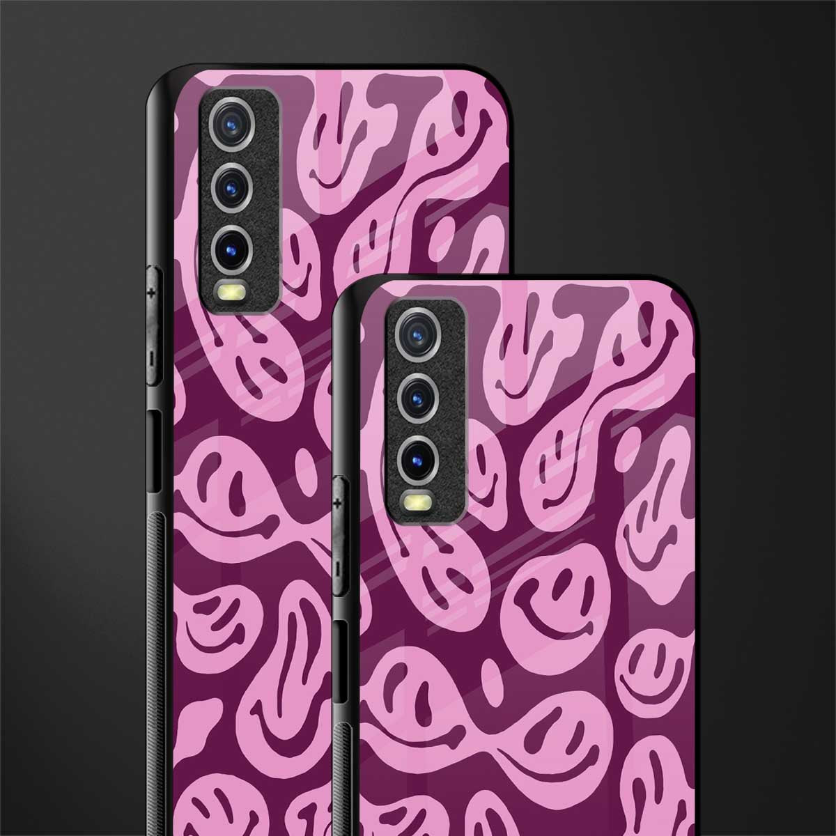 acid smiles grape edition glass case for vivo y20 image-2
