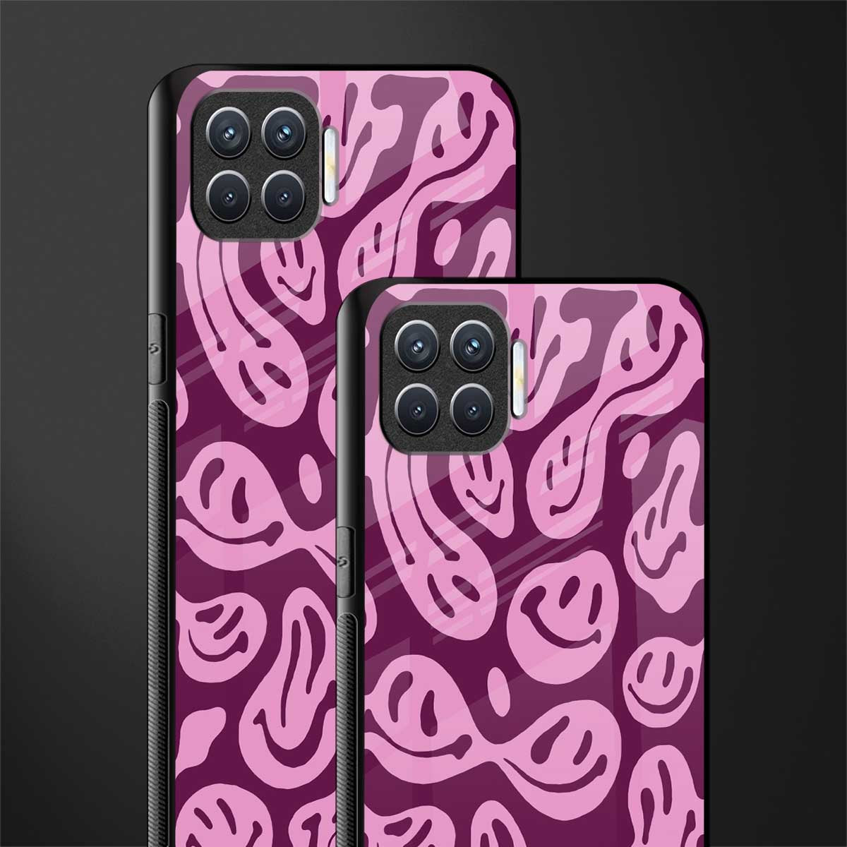 acid smiles grape edition glass case for oppo f17 pro image-2