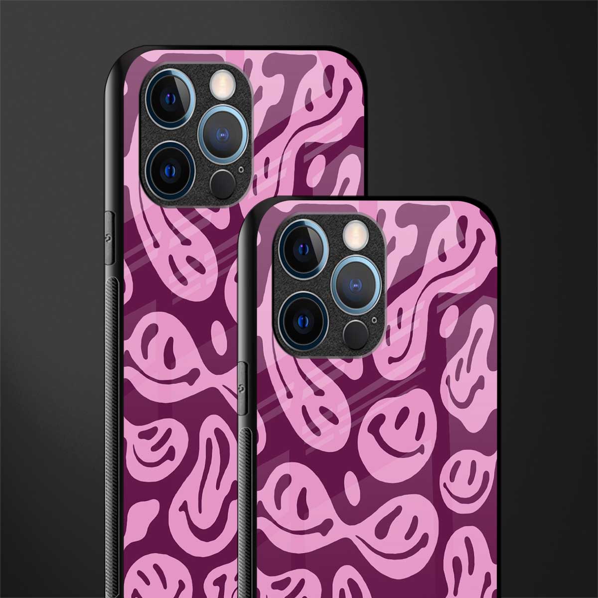 acid smiles grape edition glass case for iphone 12 pro image-2
