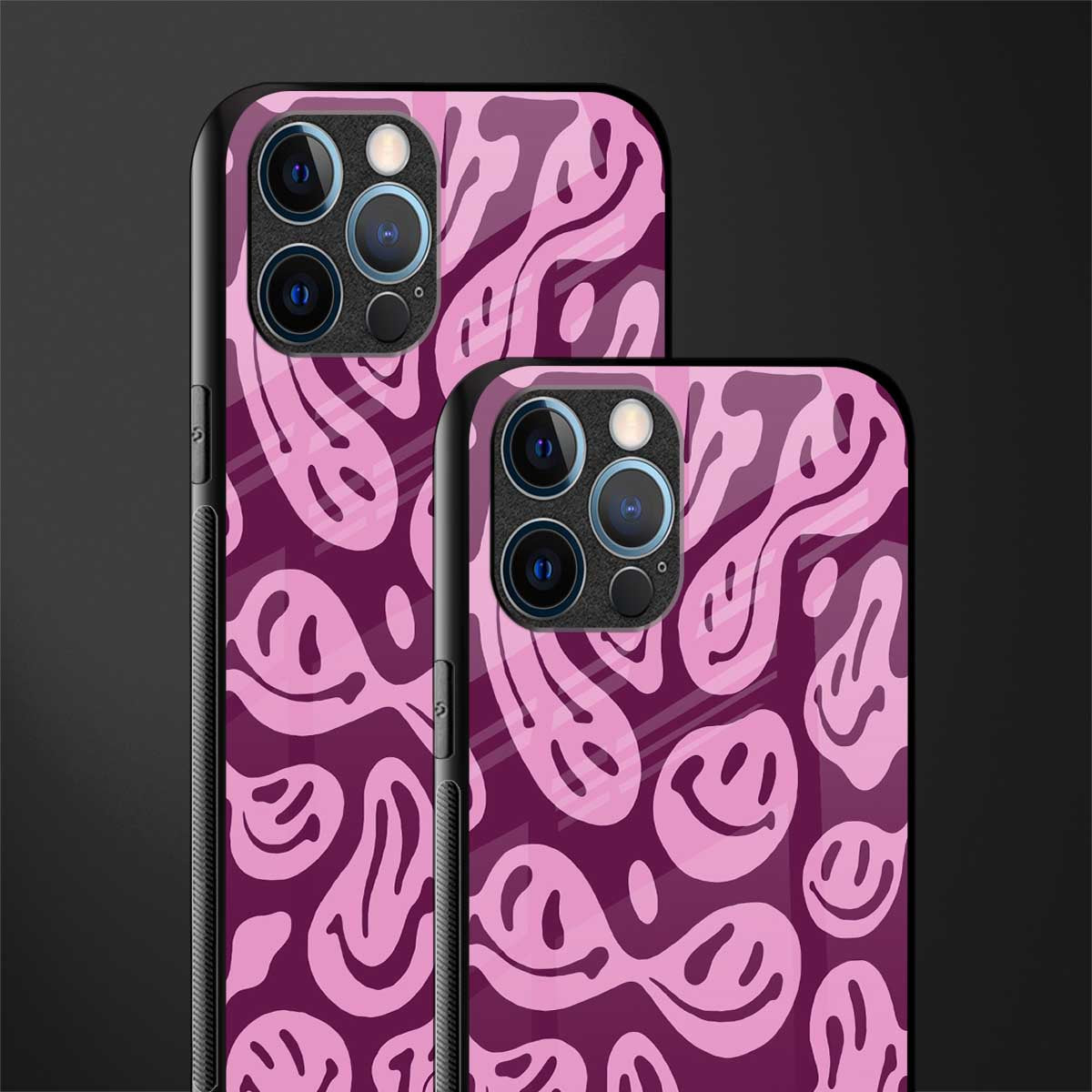 acid smiles grape edition glass case for iphone 12 pro max image-2