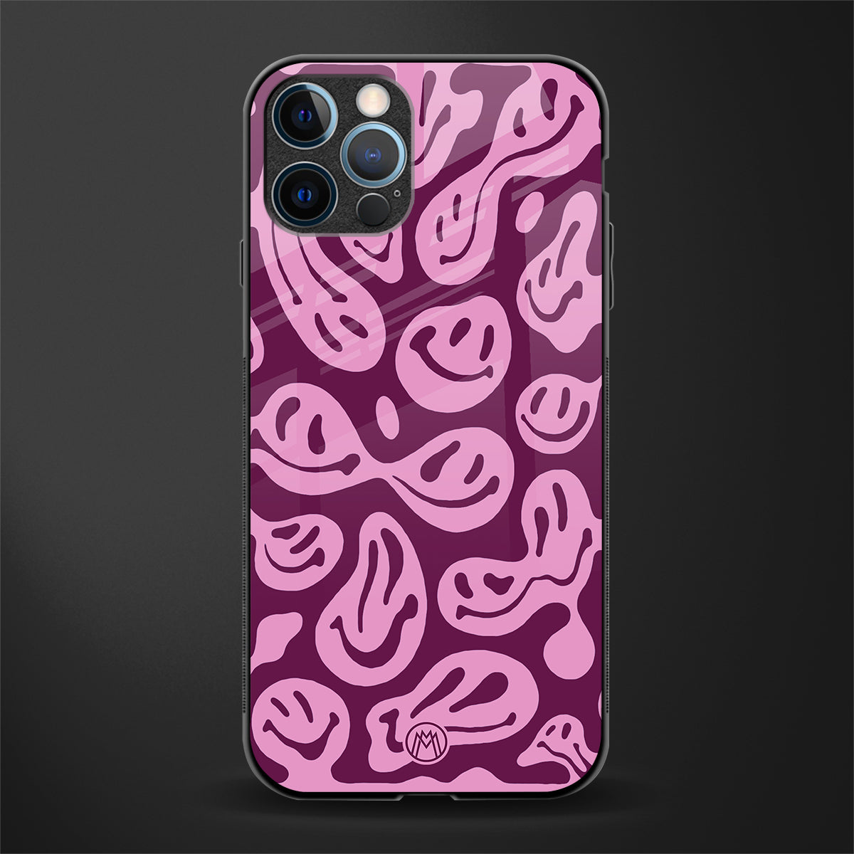 acid smiles grape edition glass case for iphone 12 pro max image