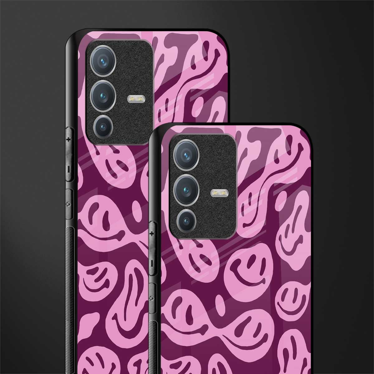 acid smiles grape edition glass case for vivo v23 pro 5g image-2