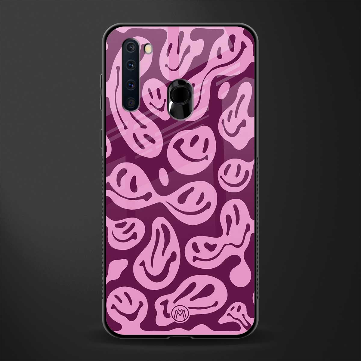 acid smiles grape edition glass case for samsung a21 image