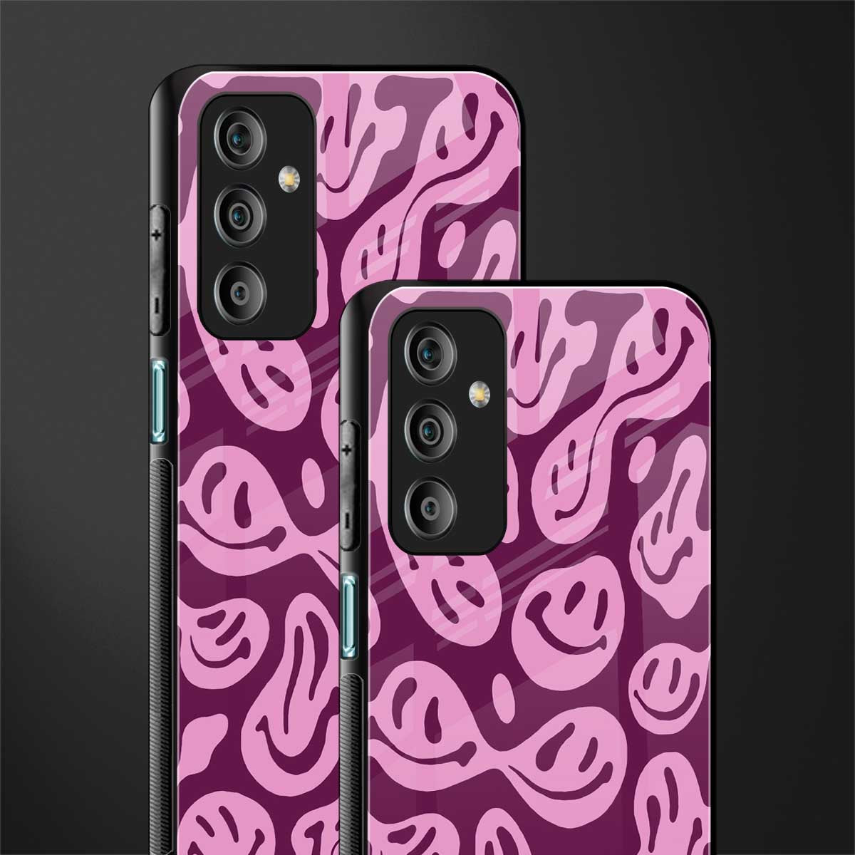 acid smiles grape edition back phone cover | glass case for samsung galaxy f23 5g