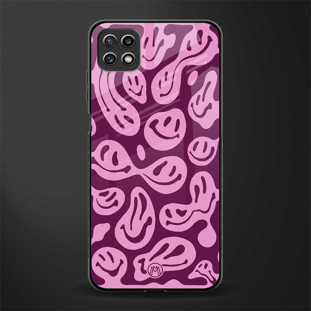 acid smiles grape edition back phone cover | glass case for samsung galaxy f42