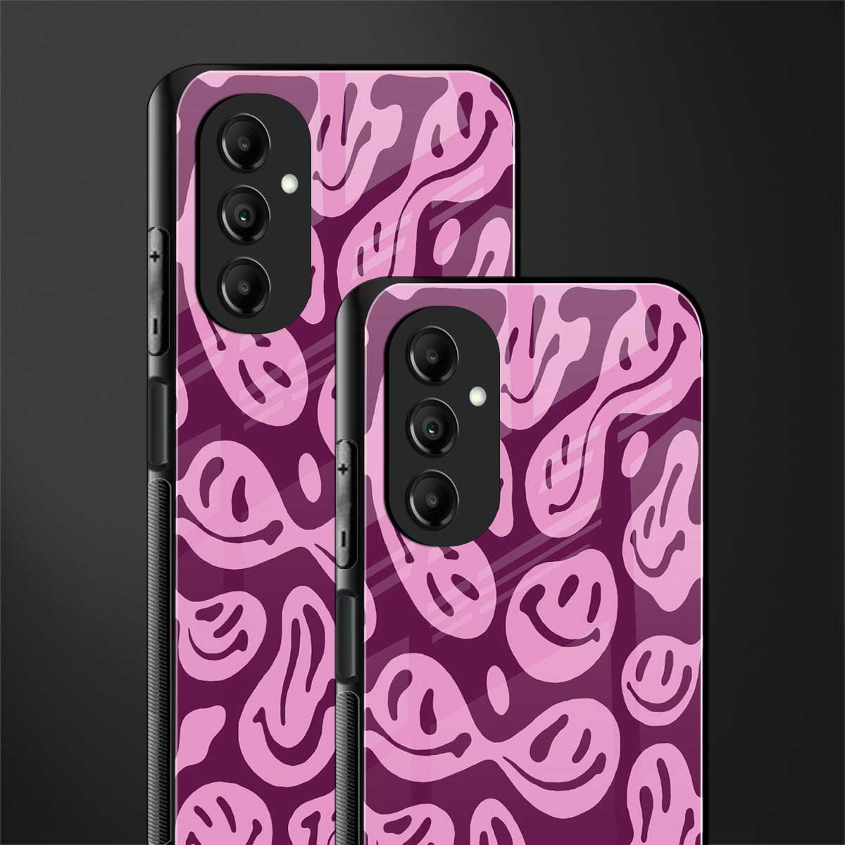 acid smiles grape edition back phone cover | glass case for samsung galaxy a14 5g