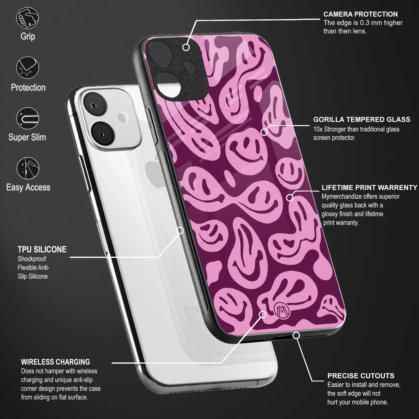 acid smiles grape edition glass case for samsung galaxy s21 fe 5g image-4