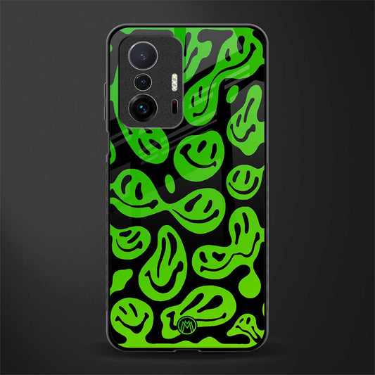 acid smiles neon green glass case for mi 11t pro 5g image
