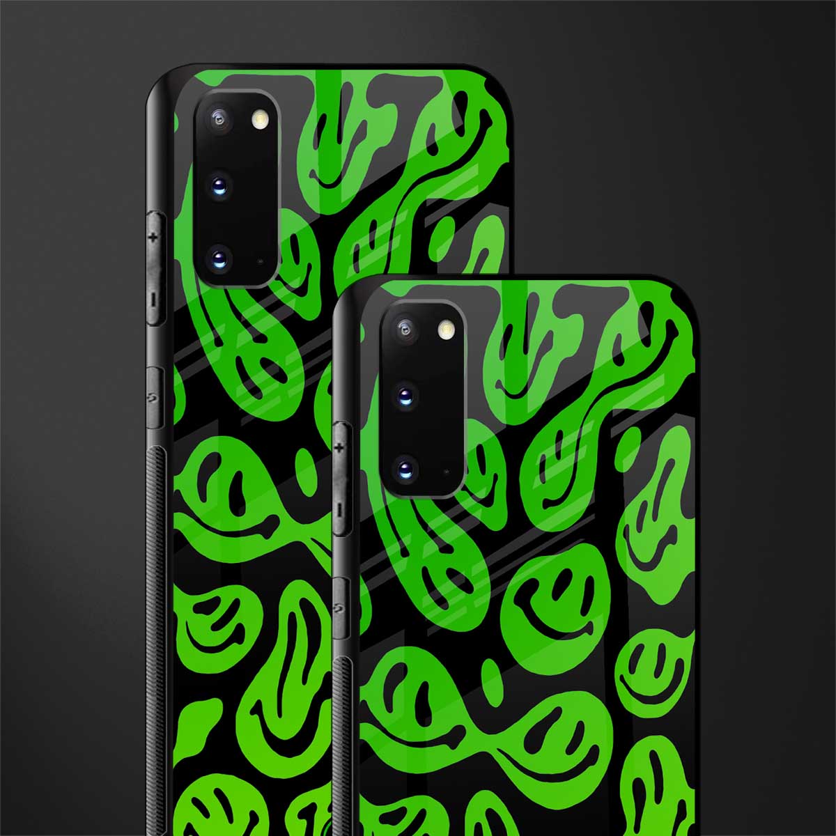 acid smiles neon green glass case for samsung galaxy s20 image-2