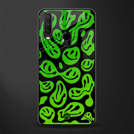 acid smiles neon green glass case for vivo y15 image