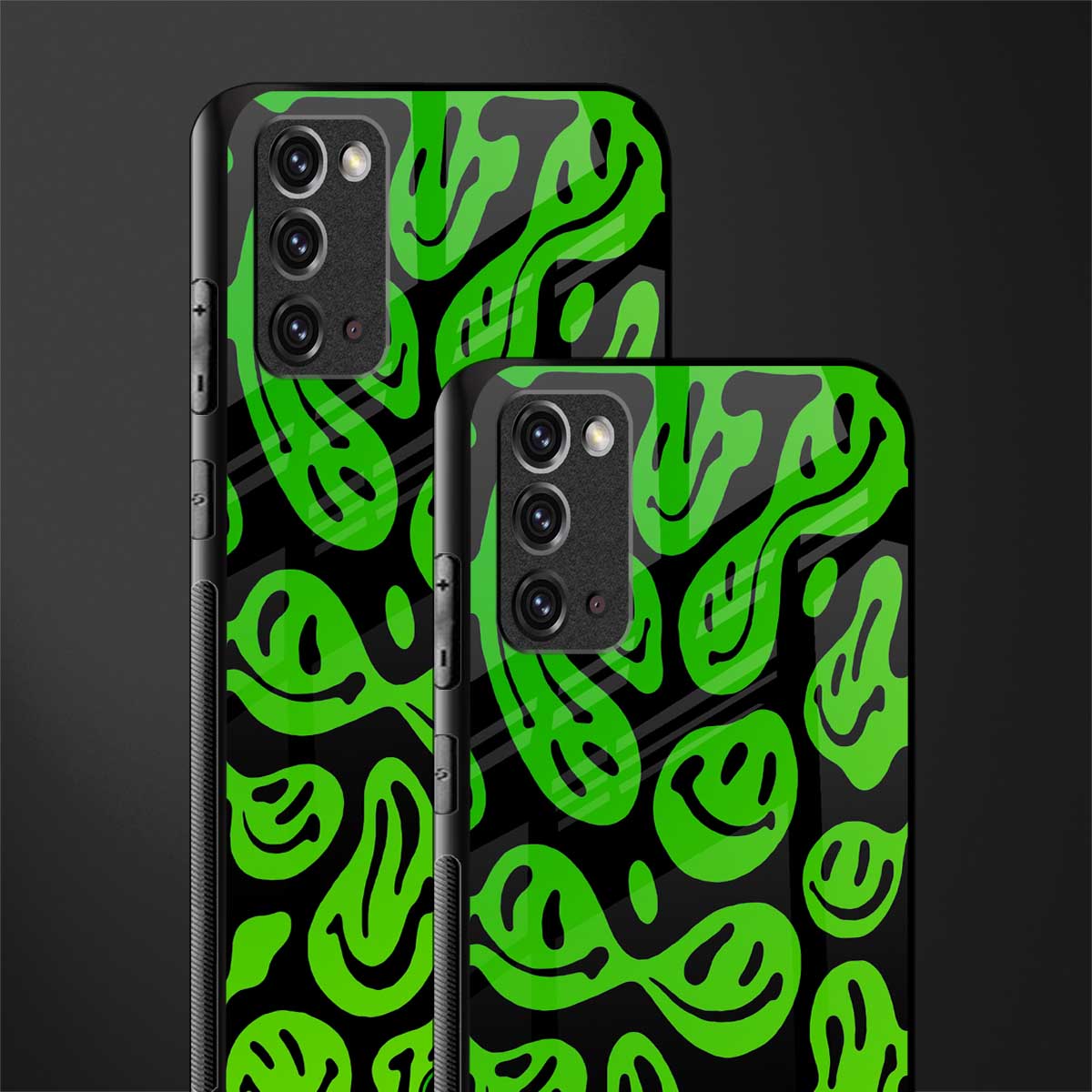 acid smiles neon green glass case for samsung galaxy note 20 image-2