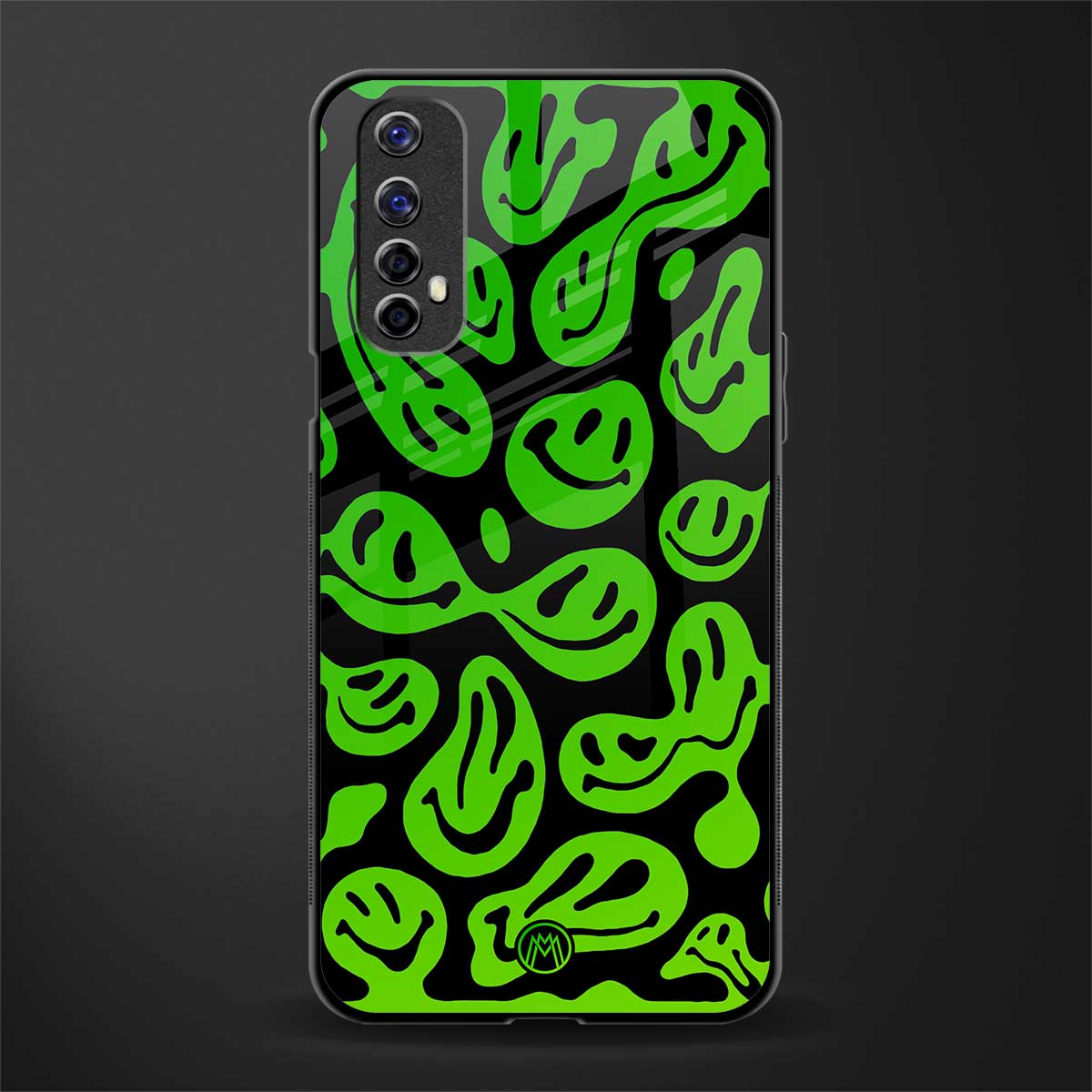 Acid Smiles Neon Green Phone Cover for Realme Glass Case