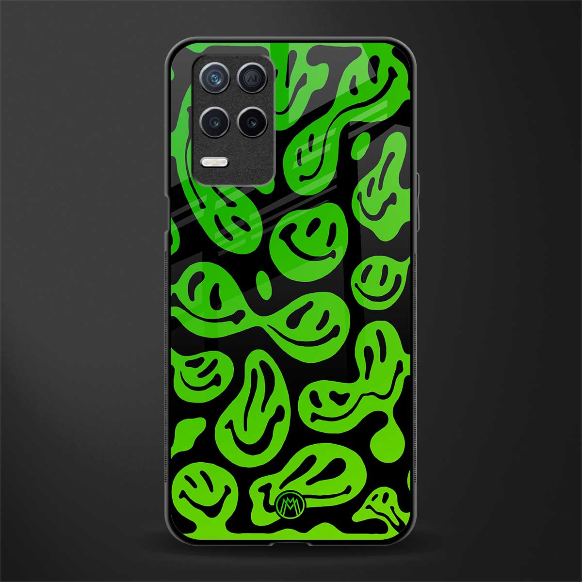acid smiles neon green glass case for realme narzo 30 5g image