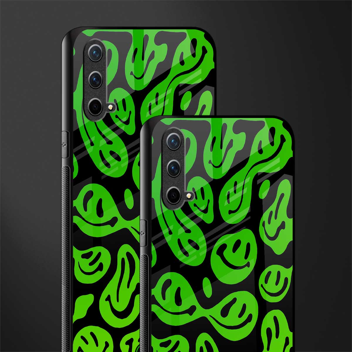 acid smiles neon green glass case for oneplus nord ce 5g image-2