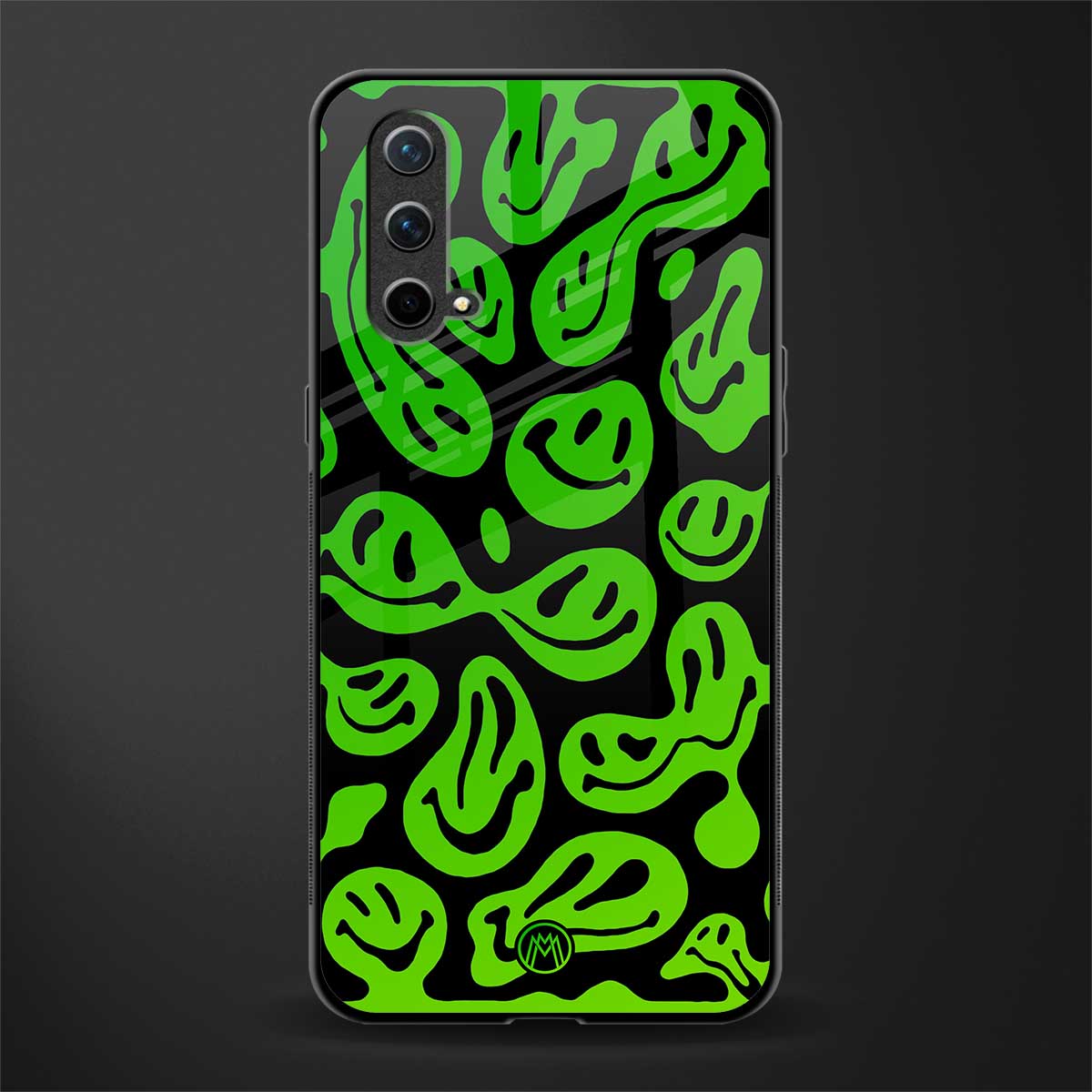 acid smiles neon green glass case for oneplus nord ce 5g image