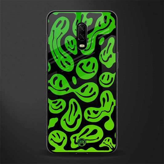 acid smiles neon green glass case for oneplus 6t image