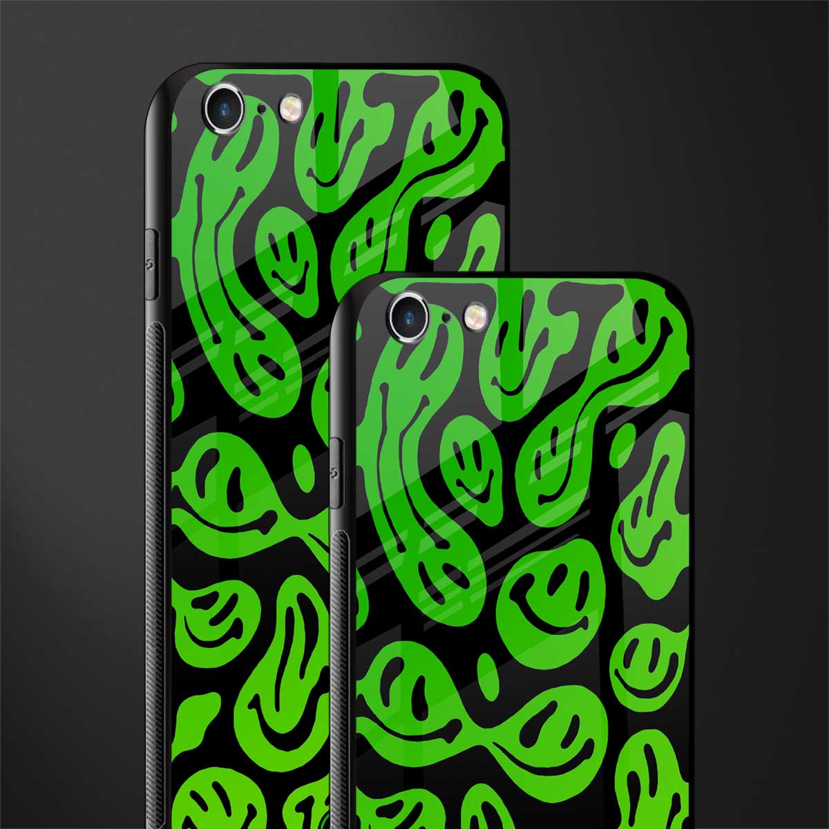 acid smiles neon green glass case for iphone 6 image-2