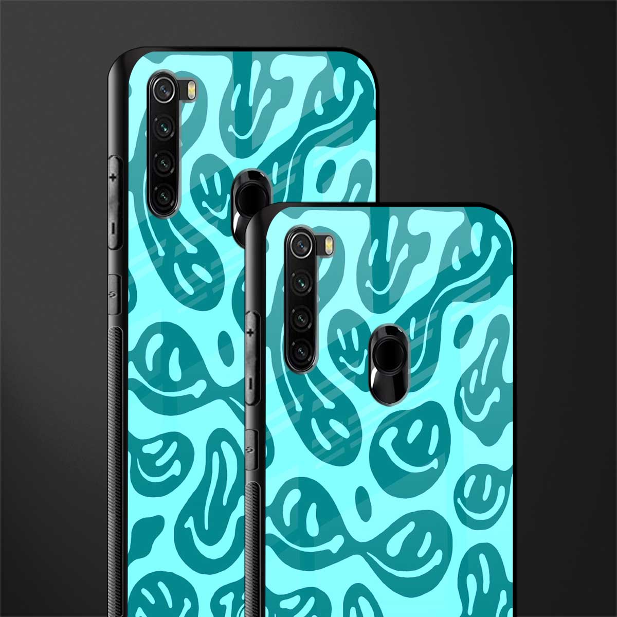 acid smiles turquoise edition glass case for redmi note 8 image-2