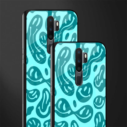 acid smiles turquoise edition glass case for oppo a5 2020 image-2