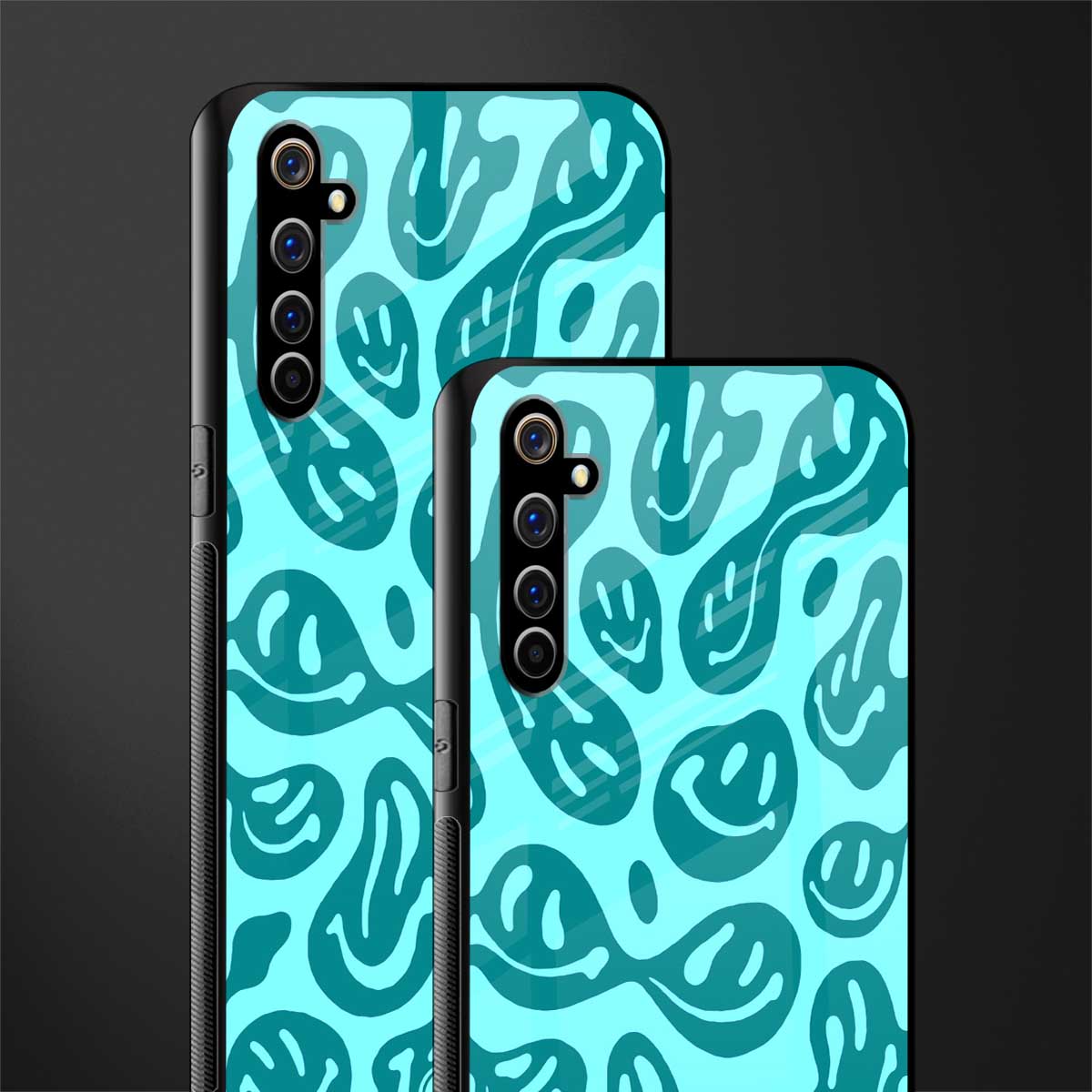 acid smiles turquoise edition glass case for realme x50 pro image-2