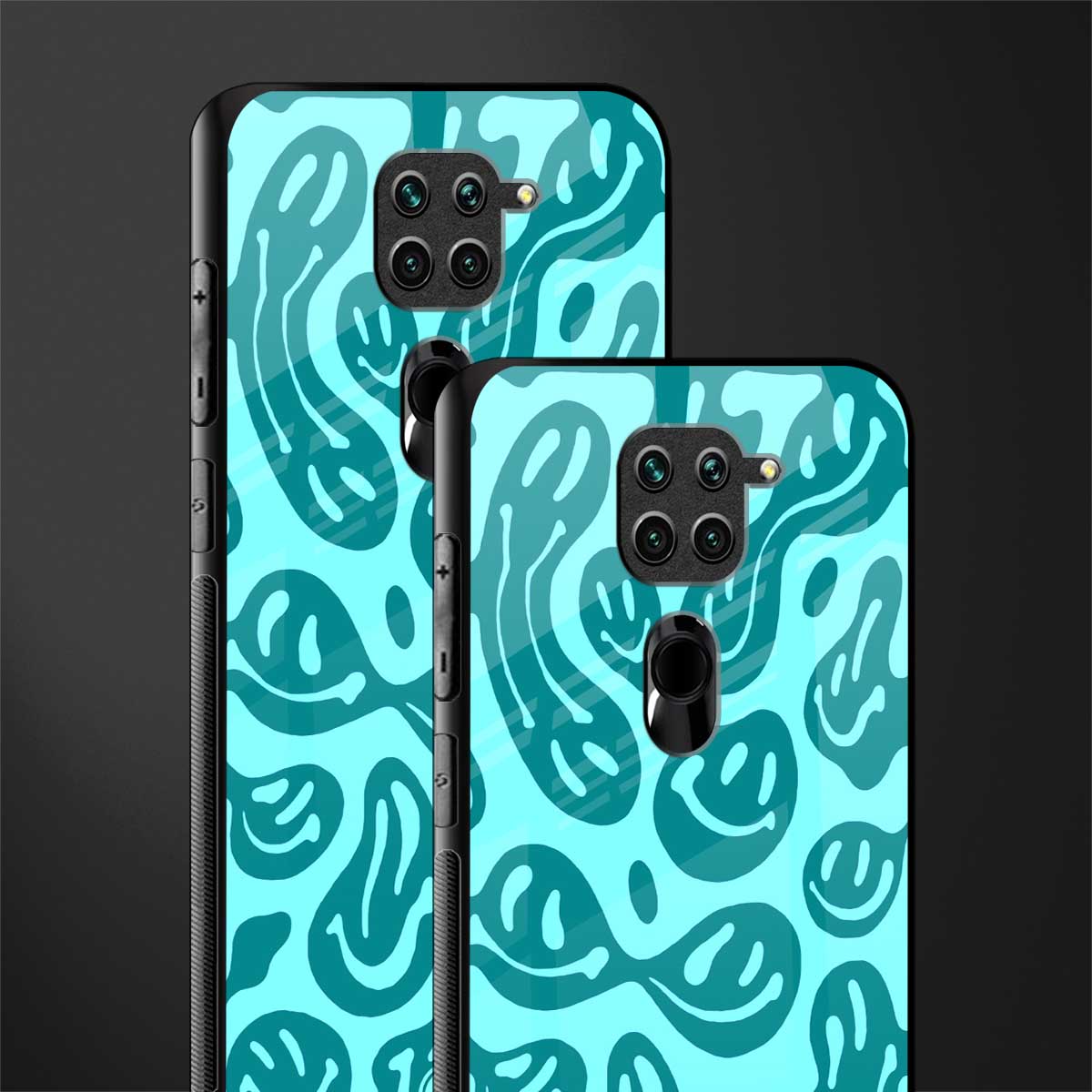 acid smiles turquoise edition glass case for redmi note 9 image-2
