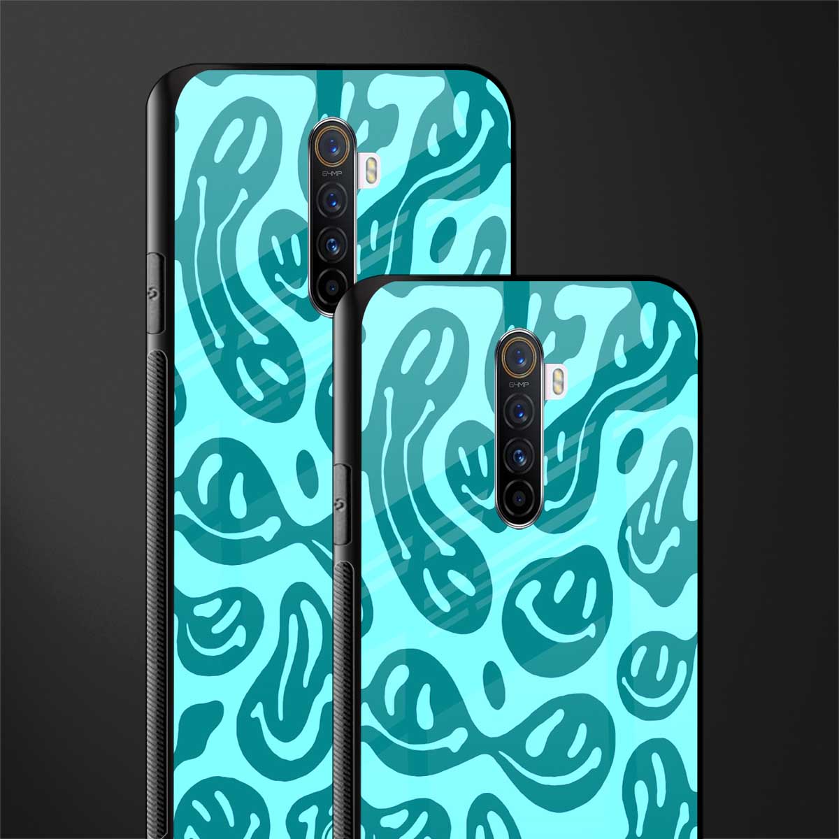 acid smiles turquoise edition glass case for realme x2 pro image-2