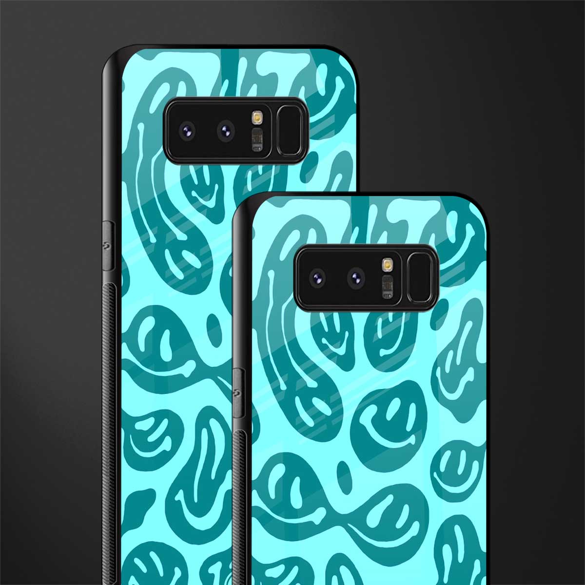 acid smiles turquoise edition glass case for samsung galaxy note 8 image-2