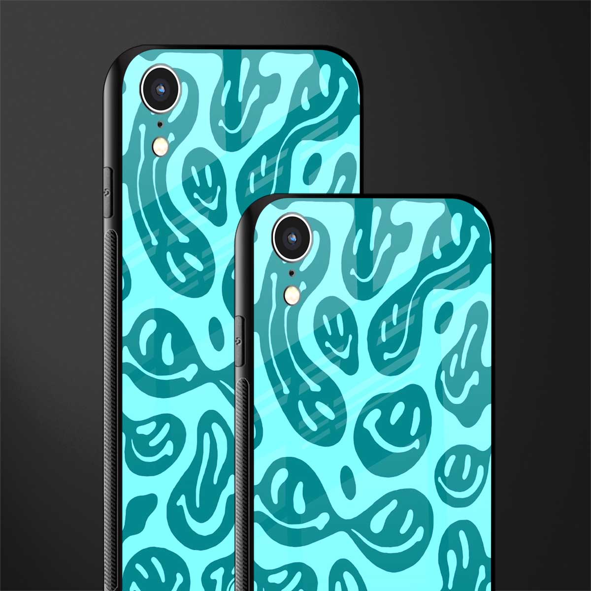 acid smiles turquoise edition glass case for iphone xr image-2