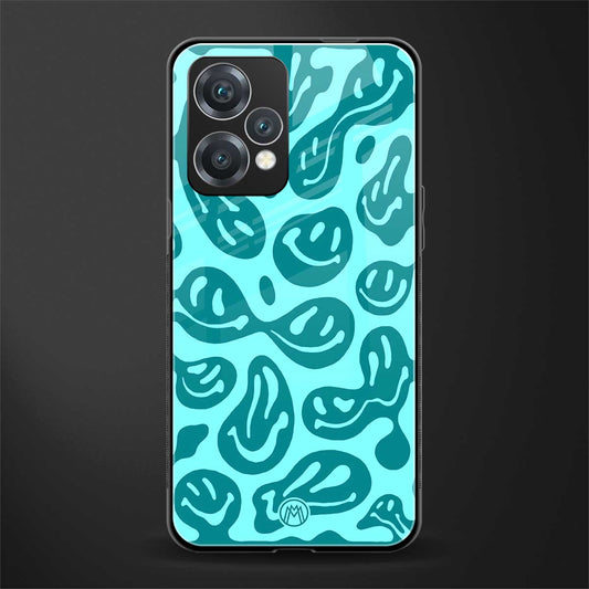acid smiles turquoise edition back phone cover | glass case for oneplus nord ce 2 lite 5g