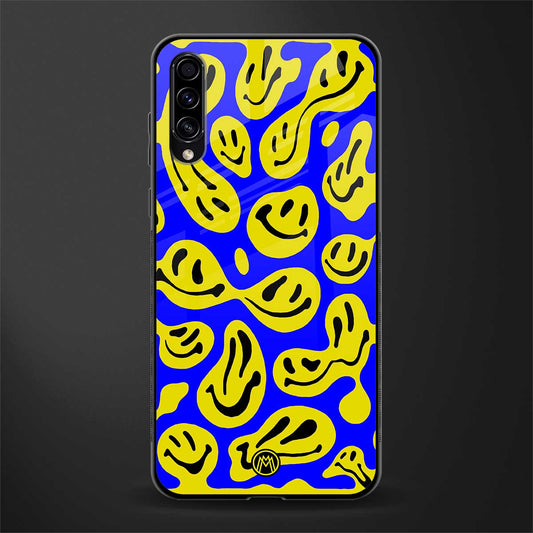 acid smiles yellow blue glass case for samsung galaxy a70s image