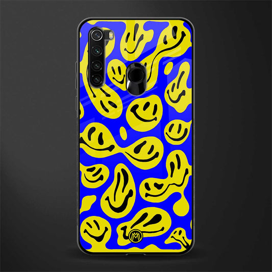 acid smiles yellow blue glass case for redmi note 8 image