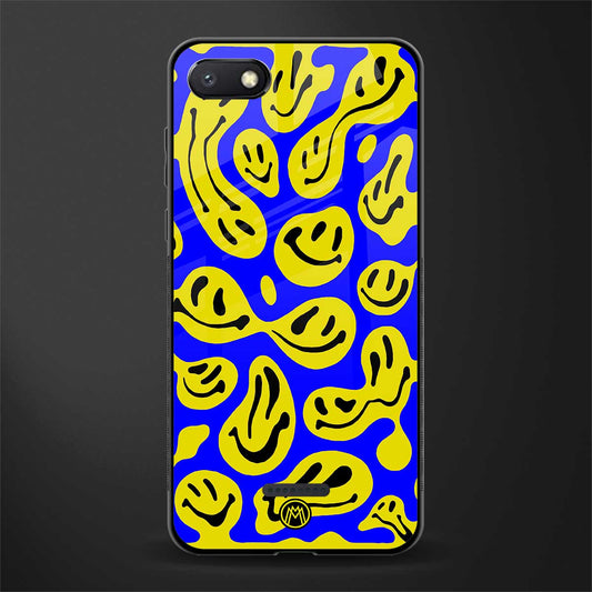acid smiles yellow blue glass case for redmi 6a image
