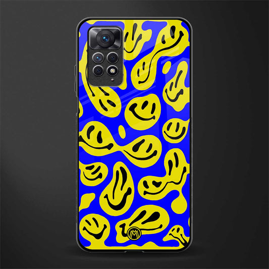 acid smiles yellow blue glass case for redmi note 11s image