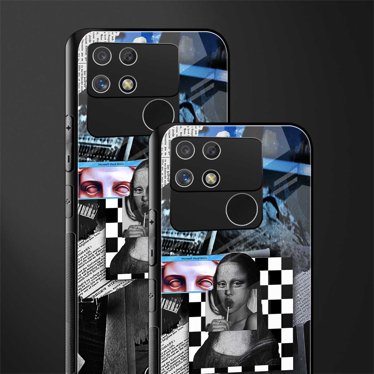 aesthetic mona lisa art back phone cover | glass case for realme narzo 50a