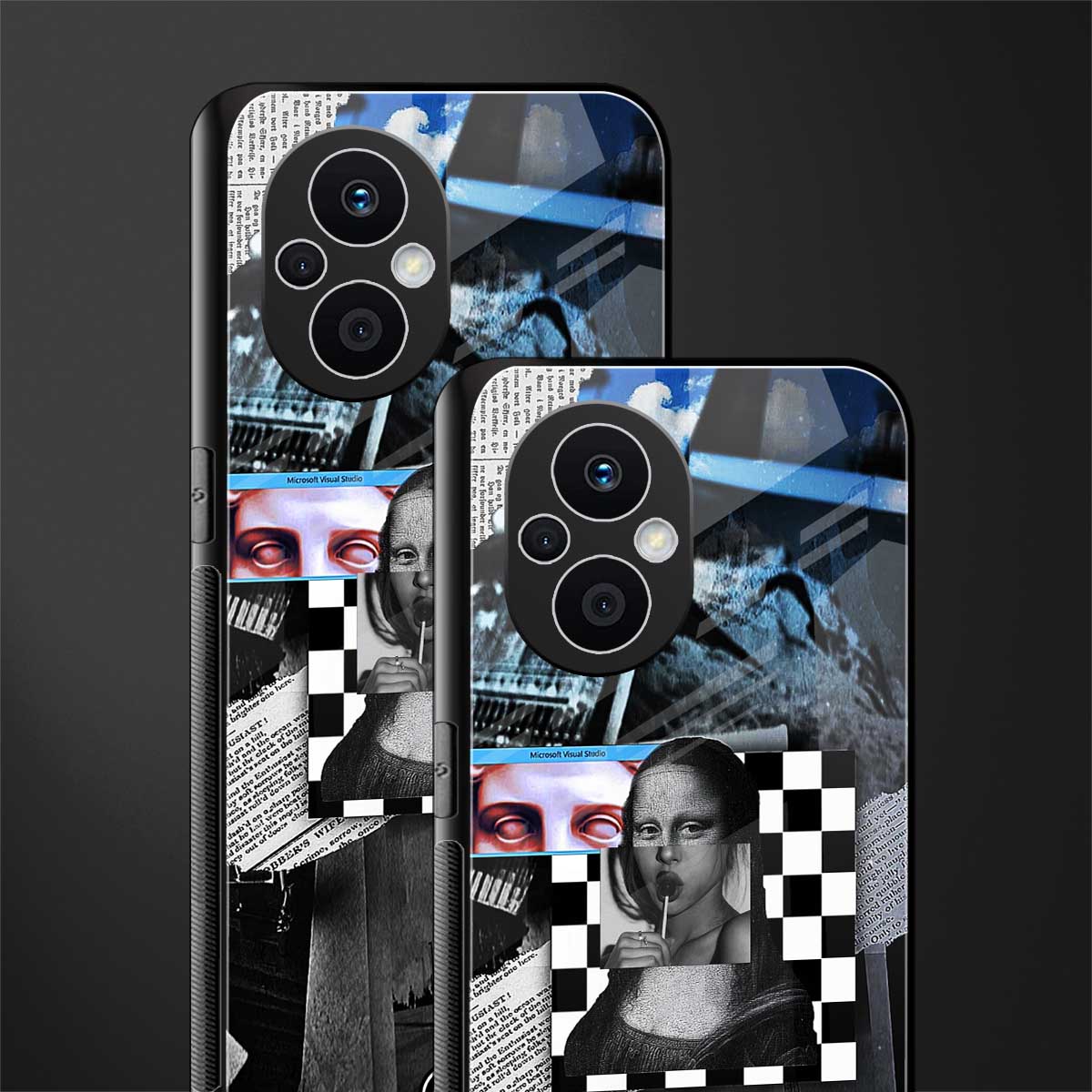 aesthetic mona lisa art back phone cover | glass case for oppo f21 pro 5g
