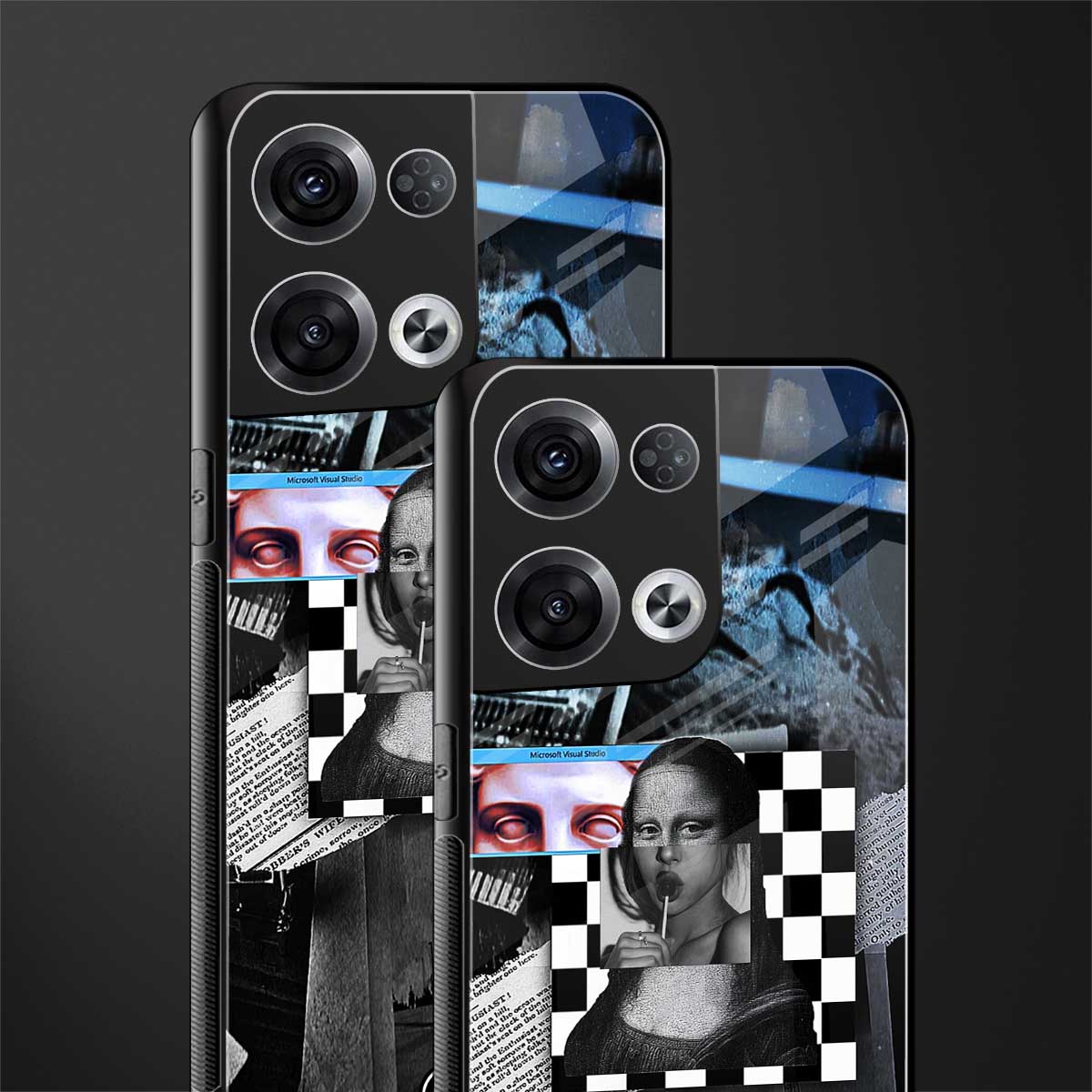 aesthetic mona lisa art back phone cover | glass case for oppo reno 8 pro